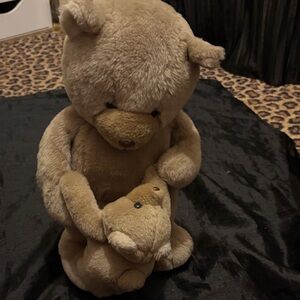 Cuddly Tan Teddy Vintage Bear Duo